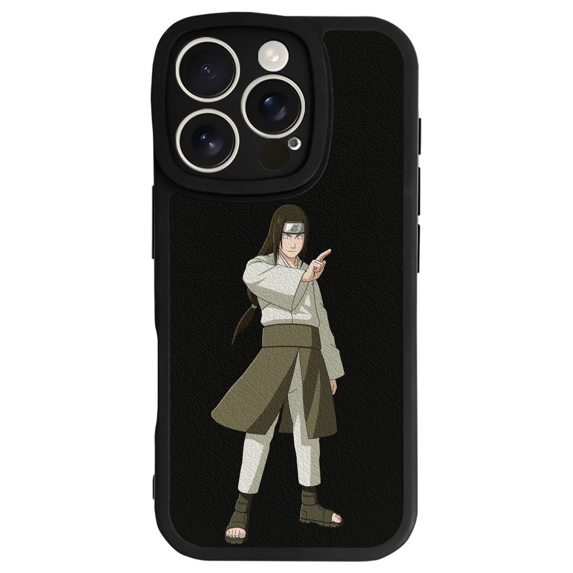 （画像用） NARUTO -ナルト- 日向ネジ Hyūga Neji 【iPhone 16シリーズ対応】シリコンスマホケース（レザー調） 材質：シリコン